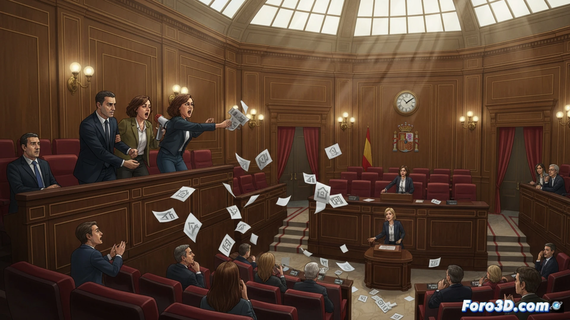 Activistas del Sindicato de Inquilinas desalojadas del Congreso tras protesta