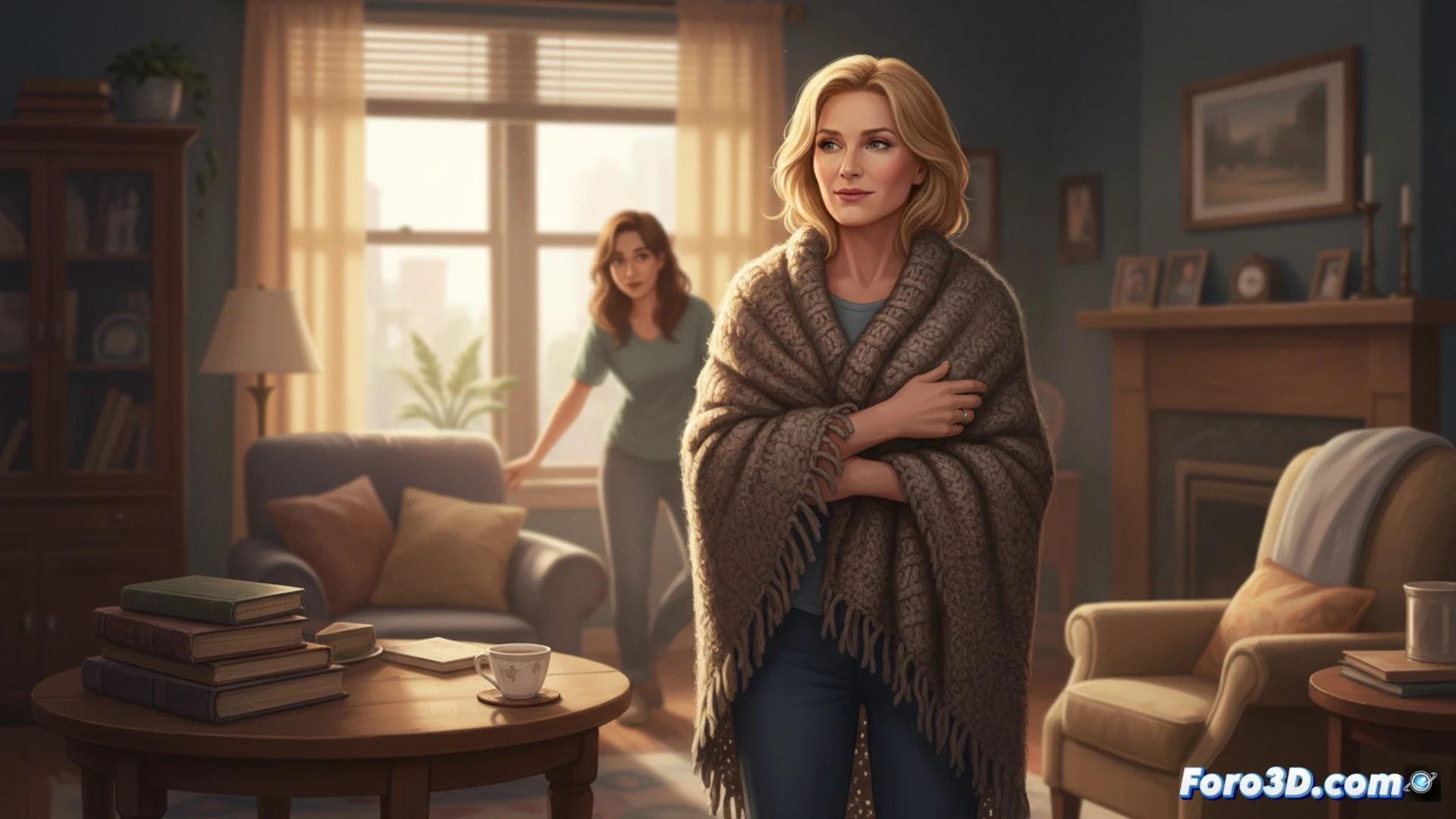 Una mujer mayor reflexiona con expresión compleja, mostrando una profundidad emocional inesperada.