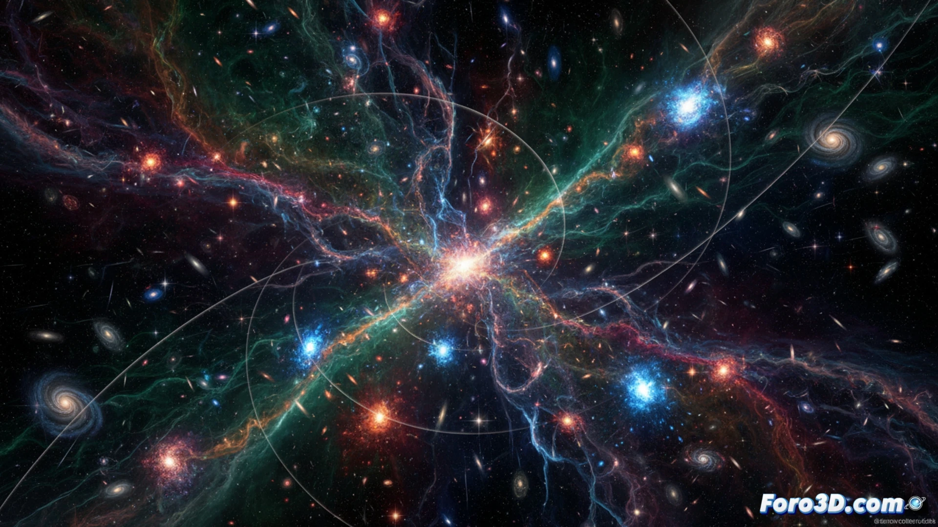 Descripción detallada para la imagen (80-120 caracteres):

Un mosaico cósmico fracturado, con galaxias deformadas y supernovas brillando en un espacio irregular.