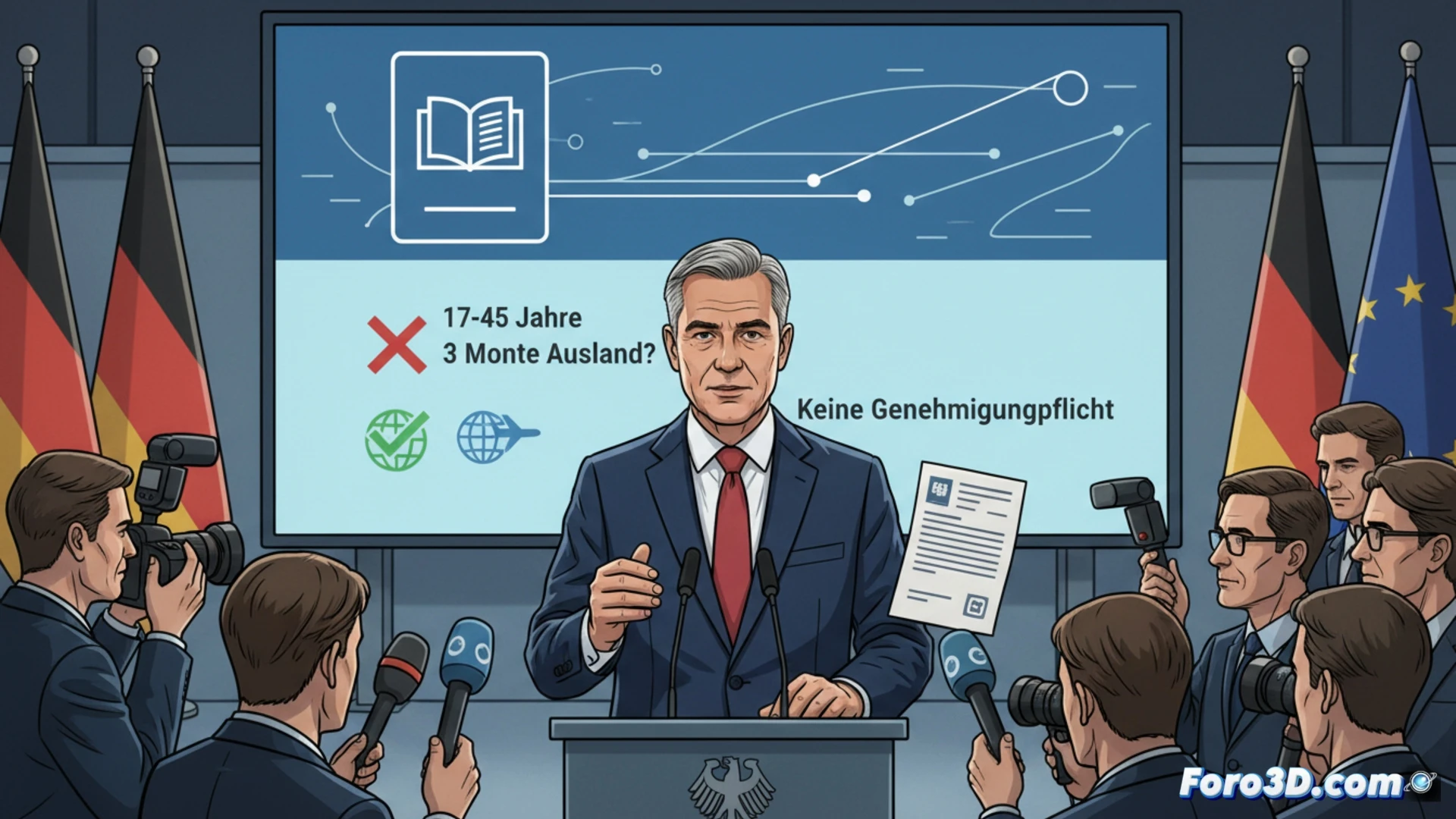 Ministro Pistorius explica mapa con rutas, aclarando norma de viajes para hombres en edad militar.