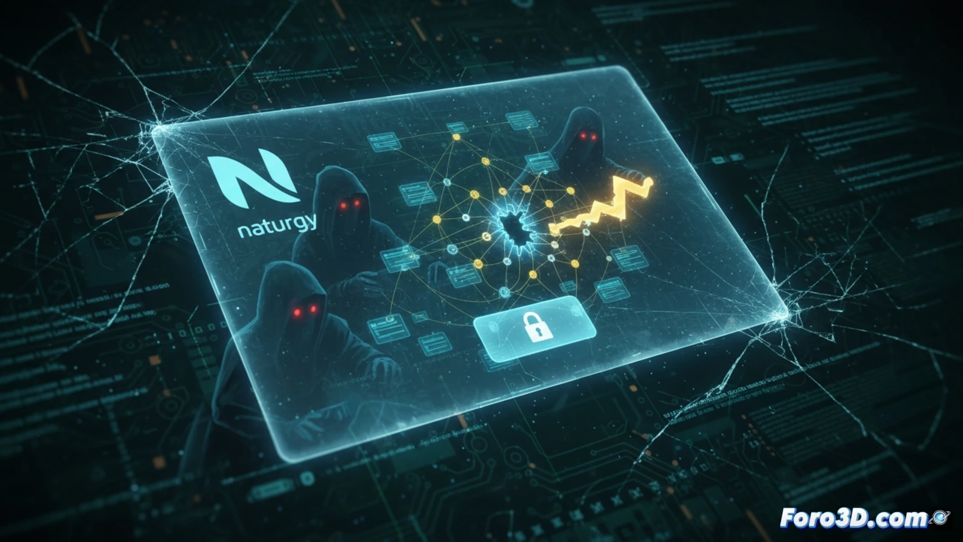 Una persona recibe un correo electrónico falso de restablecimiento de contraseña de Naturgy en su ordenador portátil.