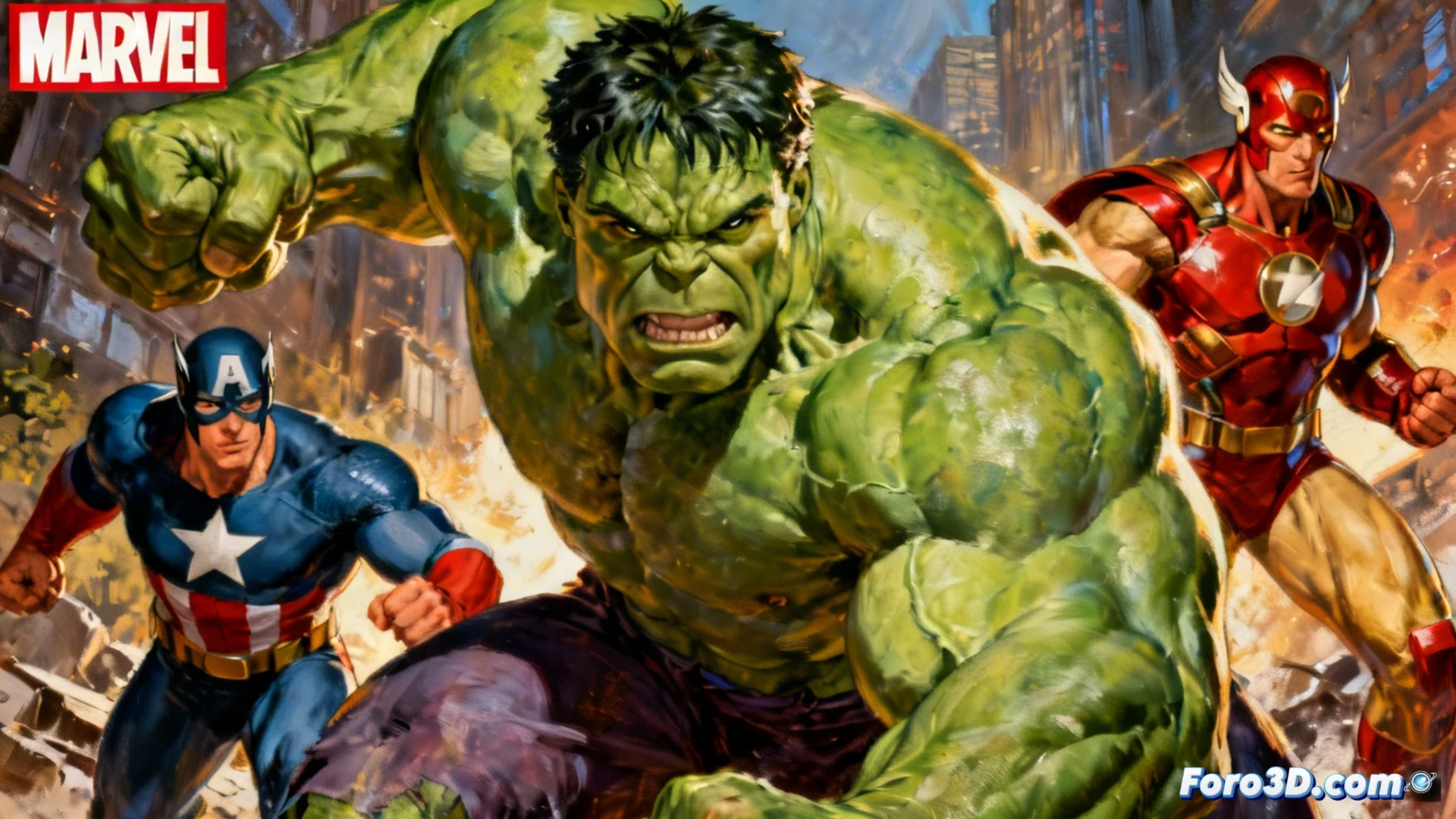 Portada variante de Hulk por Alex Ross, con su estilo pictórico realista y atemporal.