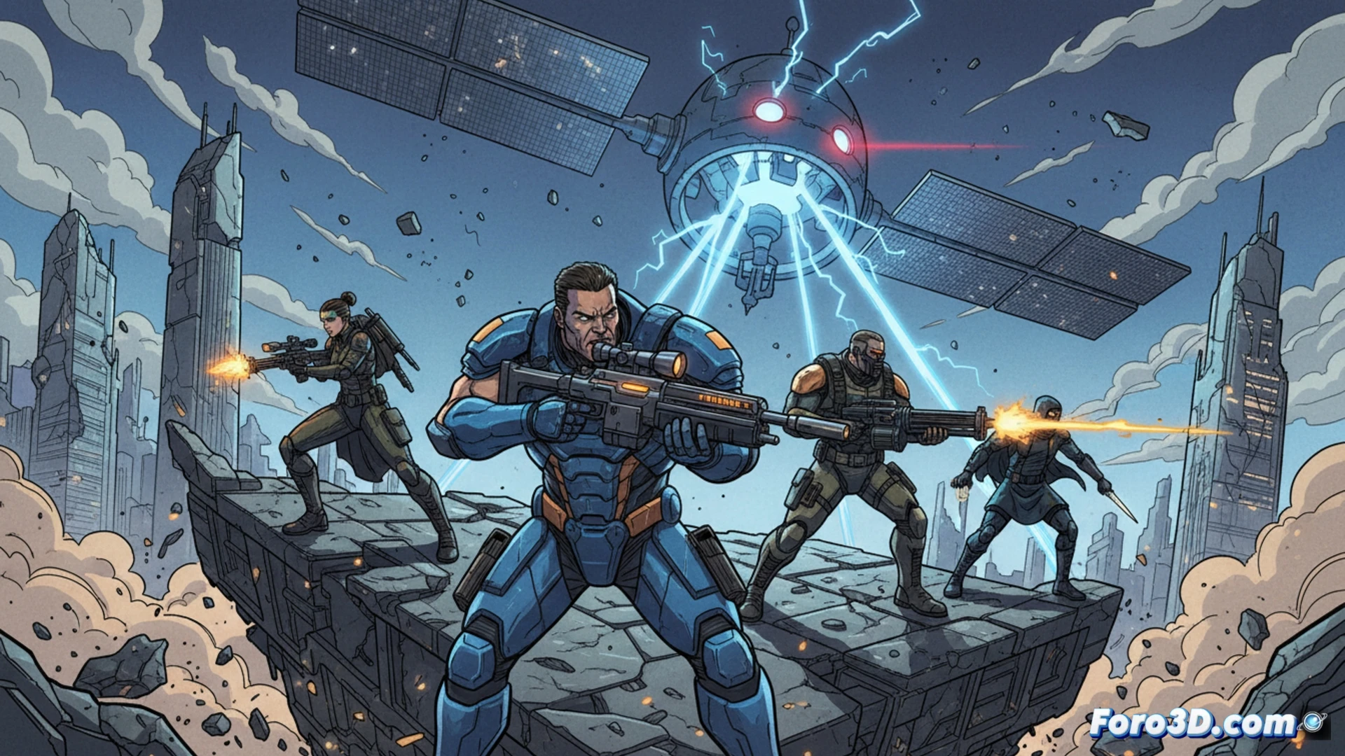 All Eyes Above: shooter cooperativo cel-shaded con satélites asesinos