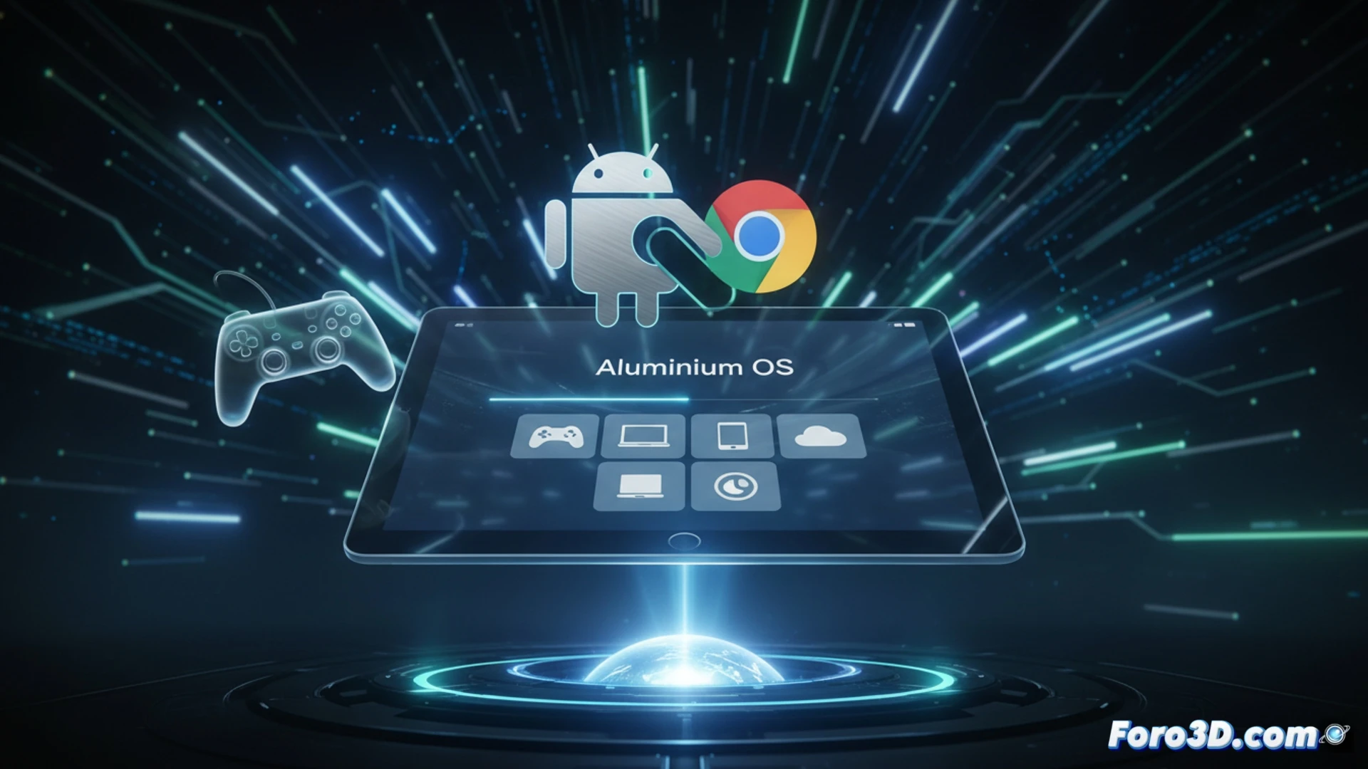 Un teléfono Pixel y un Chromebook muestran una misma interfaz unificada de Android 17 y Aluminium OS.