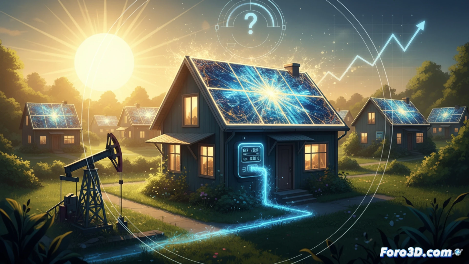 Una célula solar futurista y brillante, con finas capas de material que capturan intensamente la luz del sol.