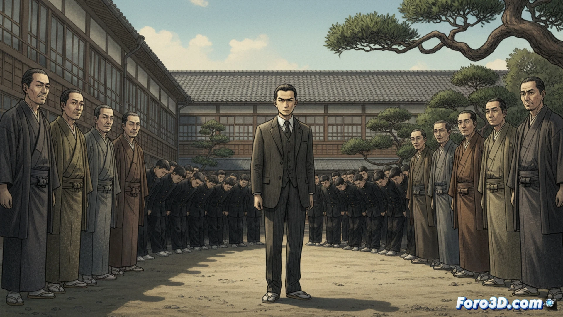 Un programador frustrado frente a un muro de código rígido y normas burocráticas asfixiantes.