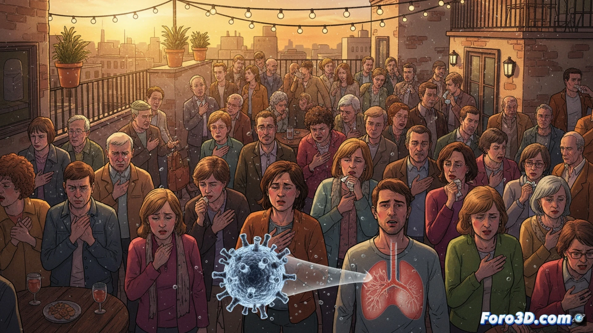 Bronquitis en terraza masificada: un riesgo viral real