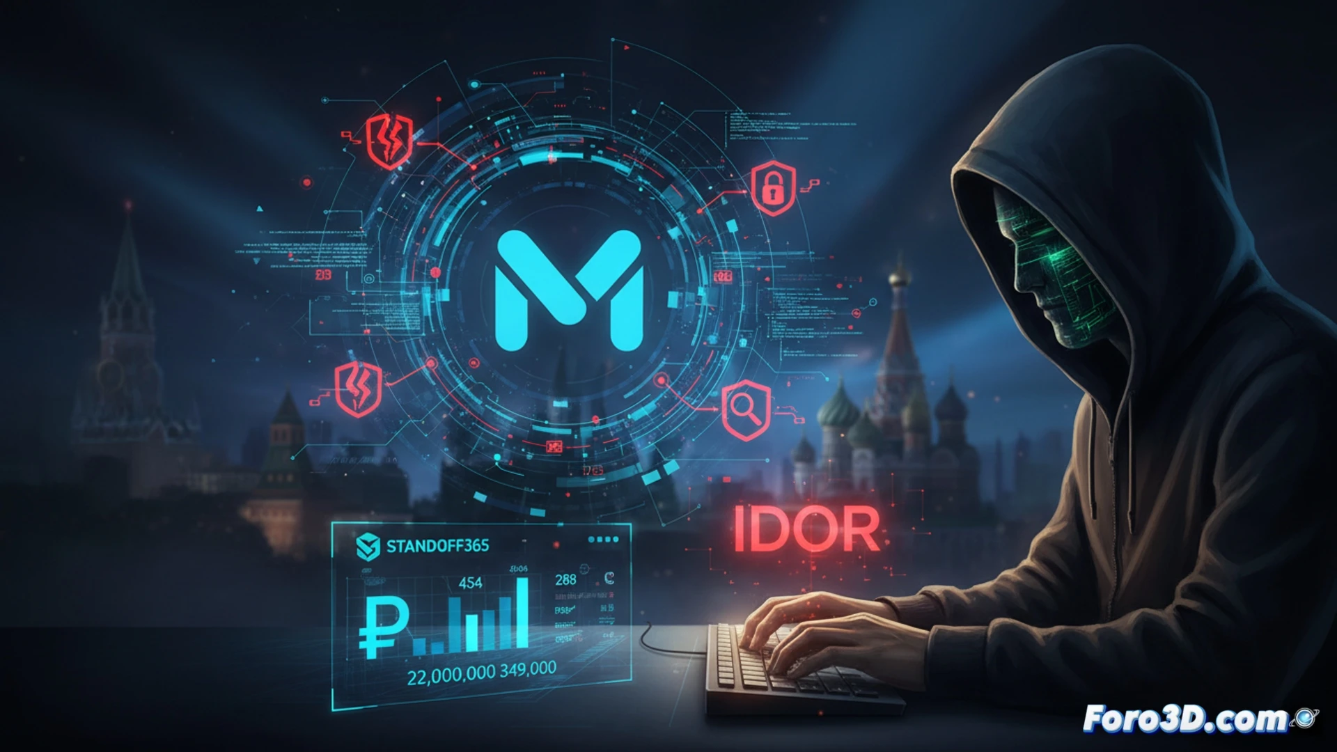 Un investigador de seguridad informa hallazgos en una plataforma de mensajería, con gráficos de vulnerabilidades y recompensas en pantalla.