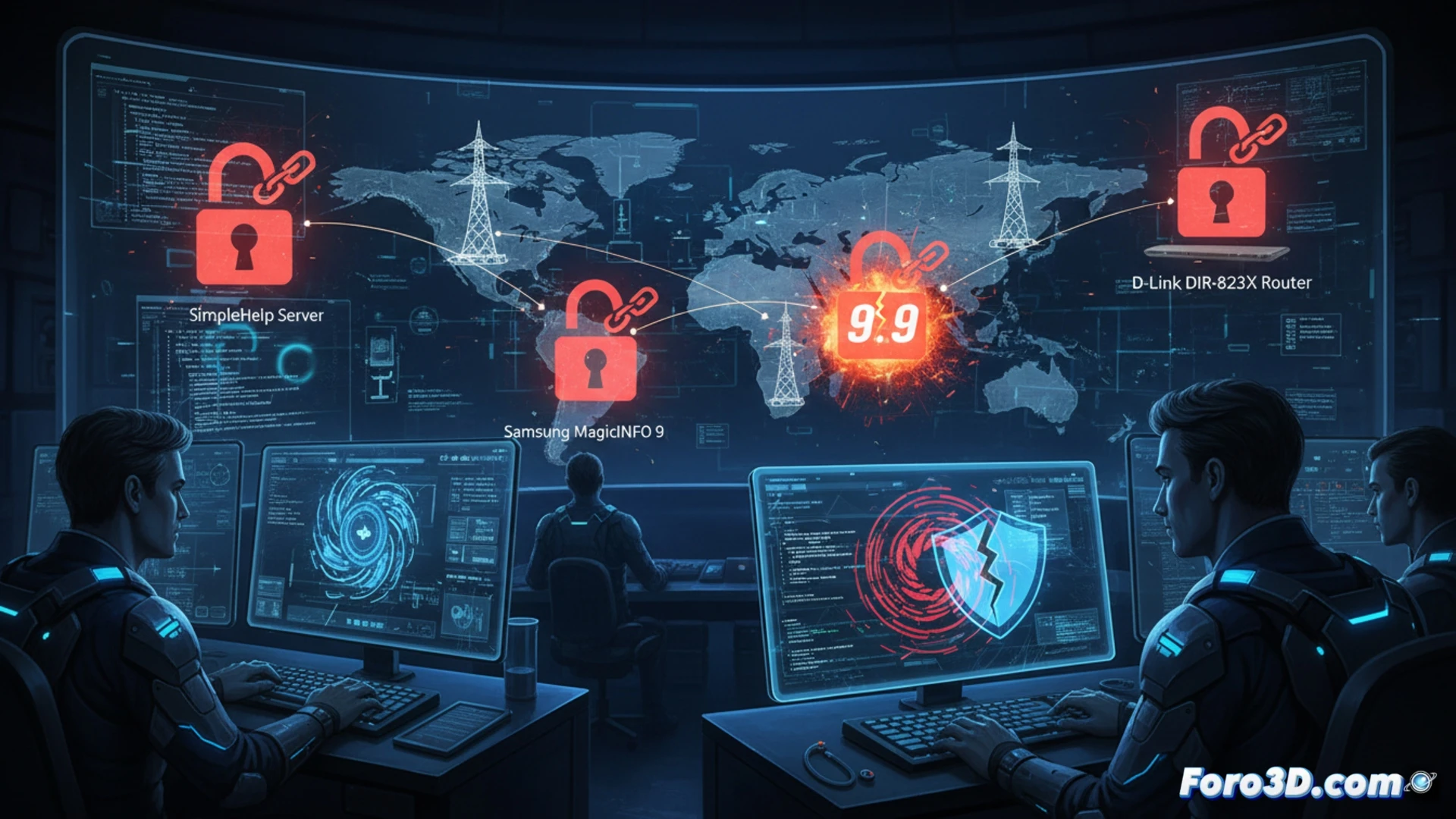 CISA alerta sobre cuatro fallos activos en SimpleHelp, Samsung y D-Link