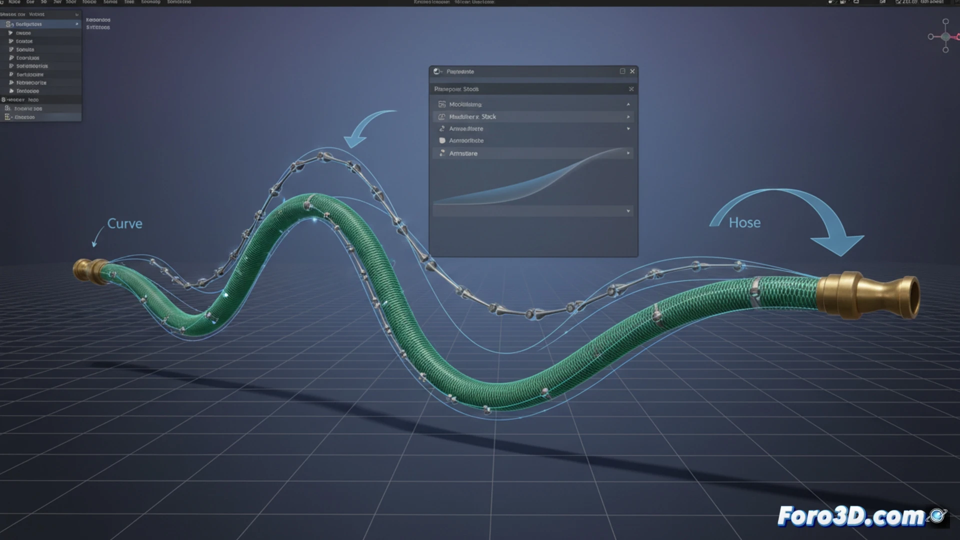 Cómo animar una manguera con Blender sin volverte loco