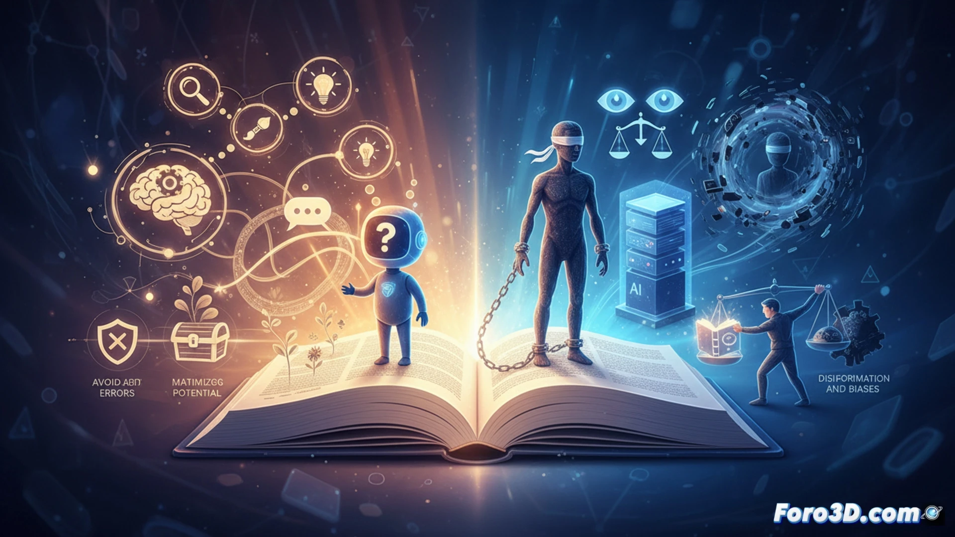 Una persona dialoga con una IA mostrando escepticismo y formulando indicaciones precisas en su pantalla.