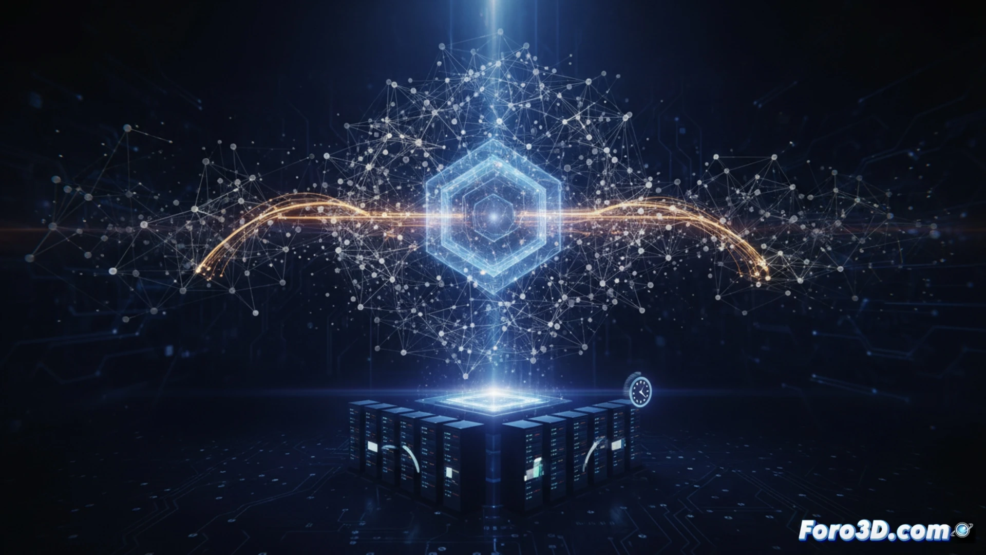 Una IA gigante, con billones de parámetros, humea como un volcán. Un ingeniero activa un interruptor de 'computación dispersa', apagando filas de ceros y reduciendo el fuego a una llama pequeña y eficiente.