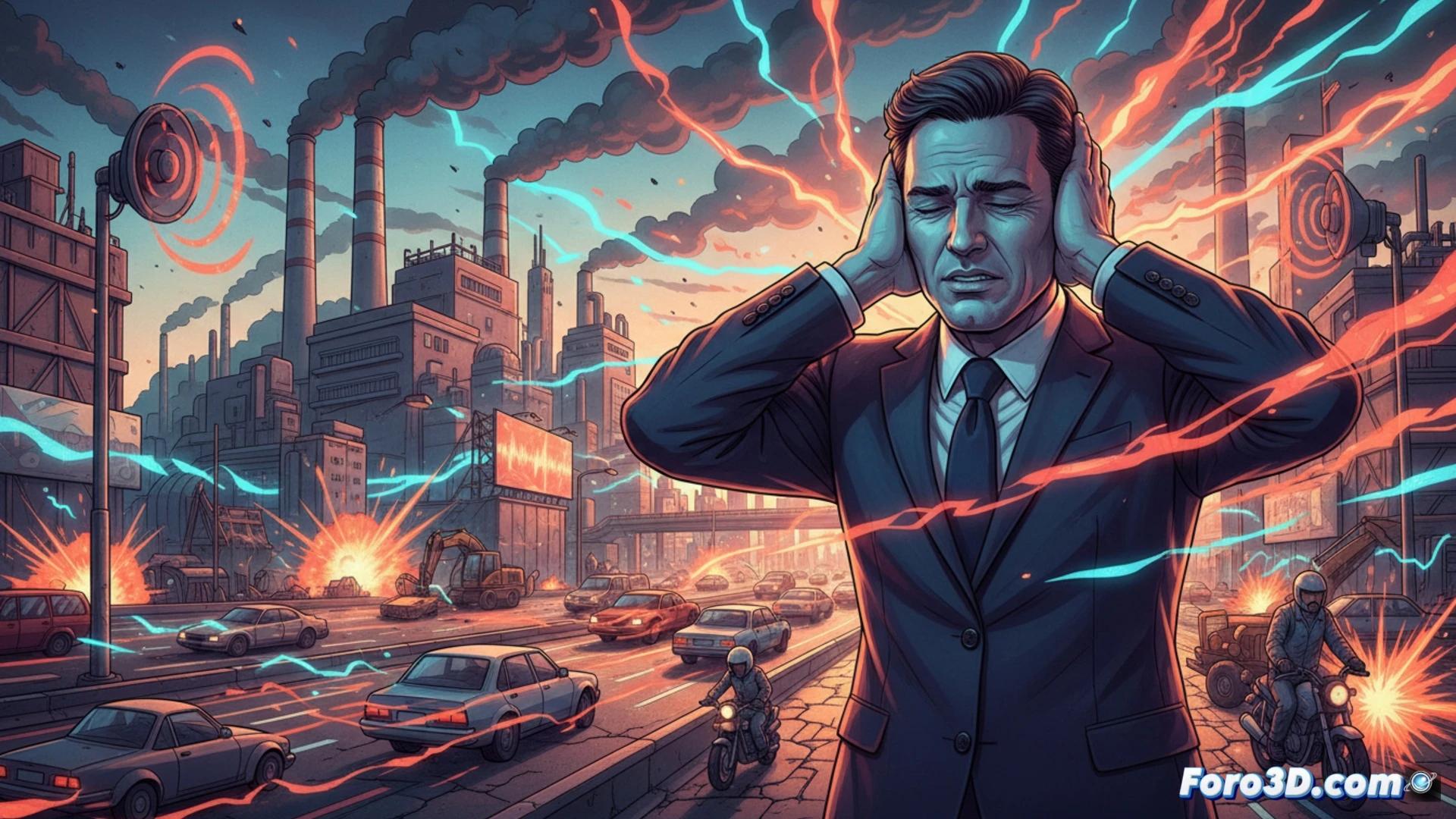 Contaminación acústica y pérdida auditiva: visualización 3D del riesgo urbano