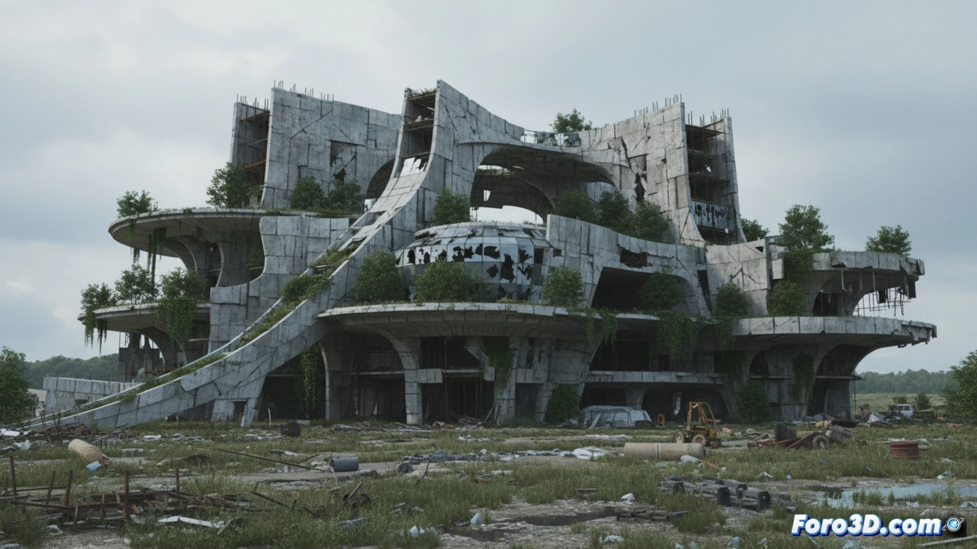 CREAA Alcorcón, ruina de hormigón y acero del macroproyecto fallido de 100 millones, ideal para modelado 3D