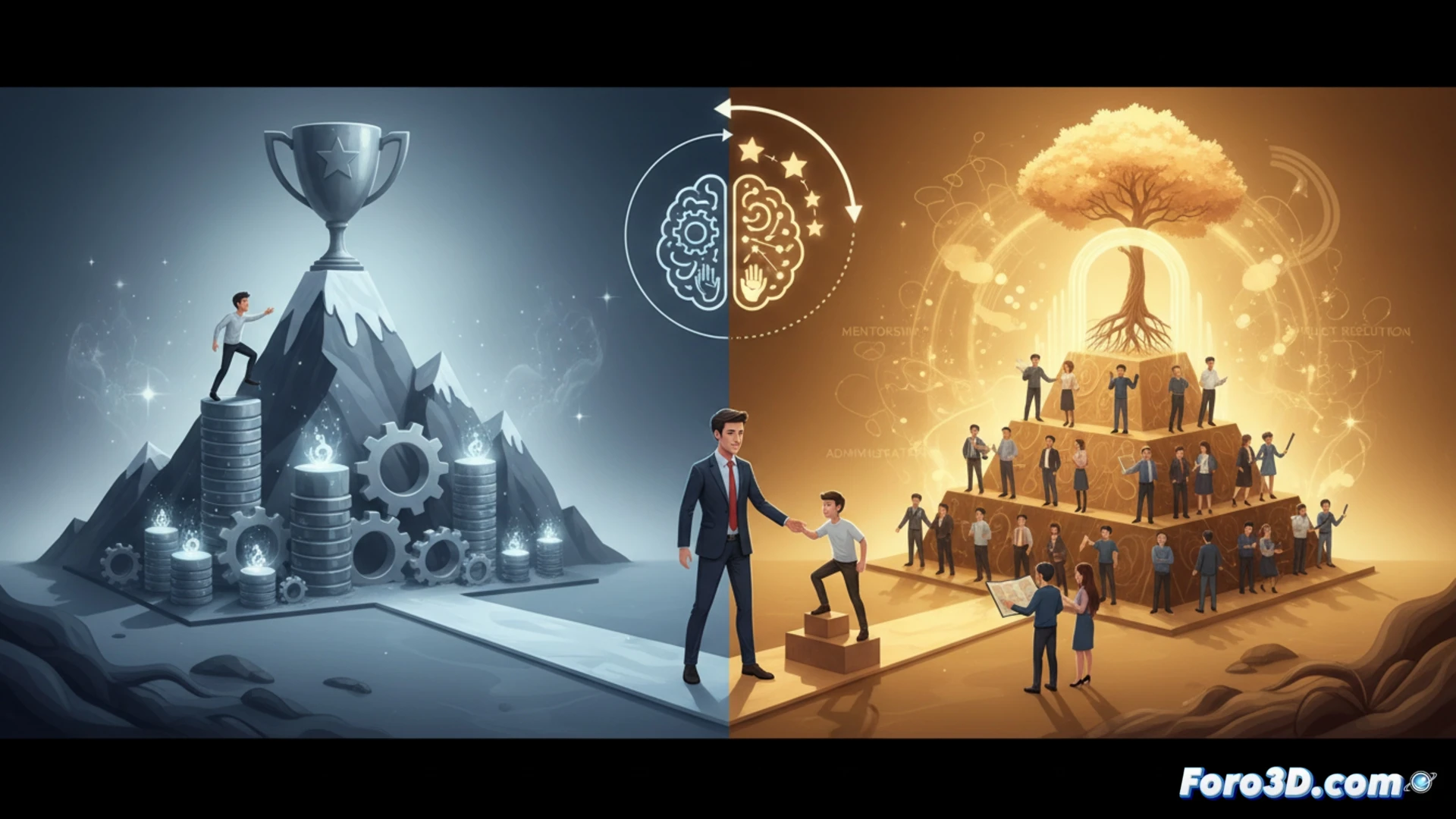 Un líder de software guiando a su equipo en una pizarra, dejando atrás su código en una pantalla.