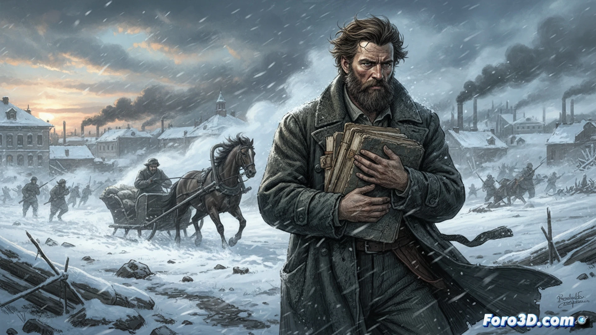 Una mano sostiene un manuscrito antiguo que se desmaterializa en un modelo 3D de la Plaza Roja, simbolizando la transmisión de la disidencia.