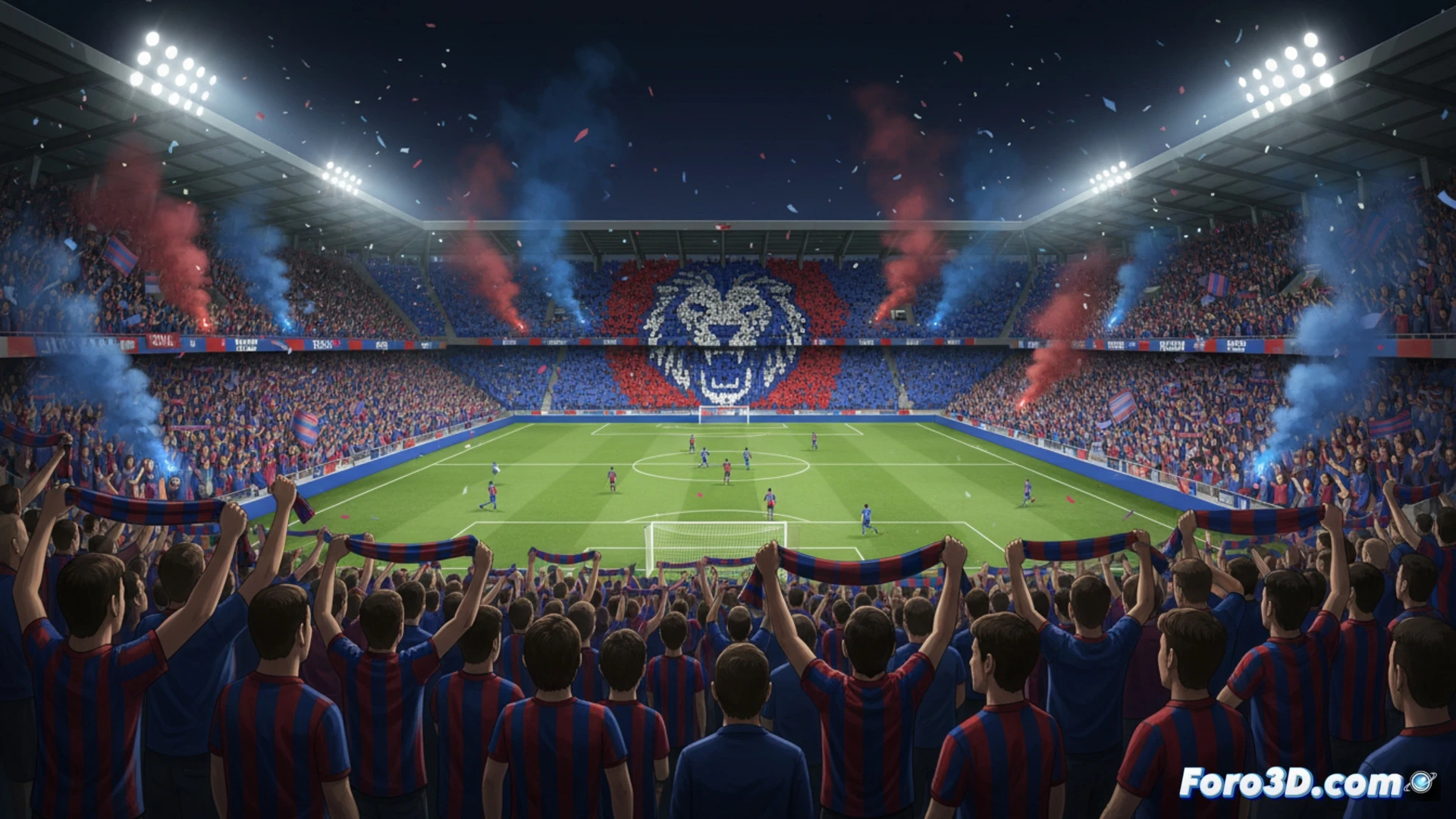 Estadio El Alcoraz abarrotado de aficionados del Huesca, sin zona visitante, antes del derbi aragonés.