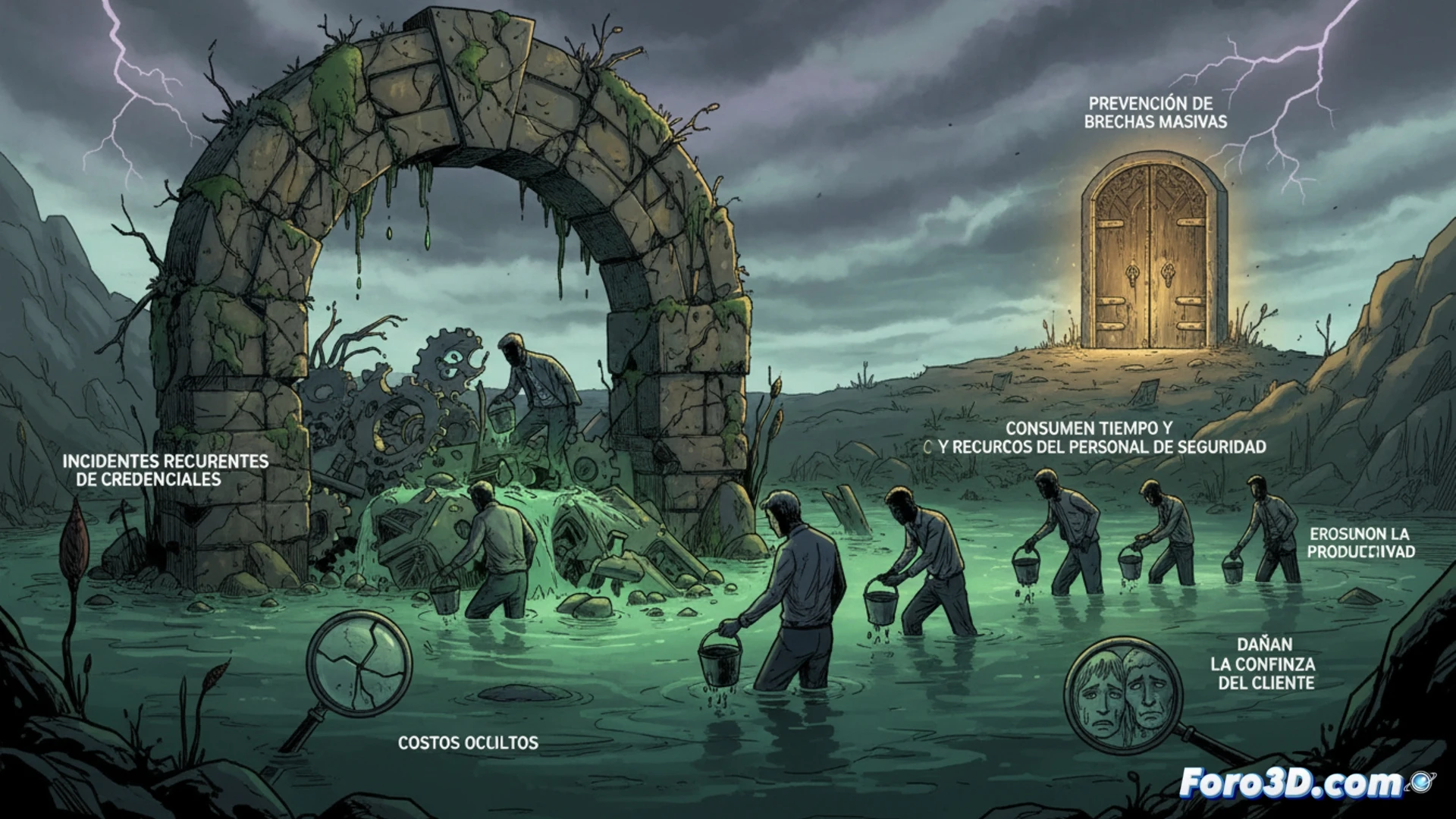 Una mano desliza una llave digital gastada en una cerradura digital con grietas.