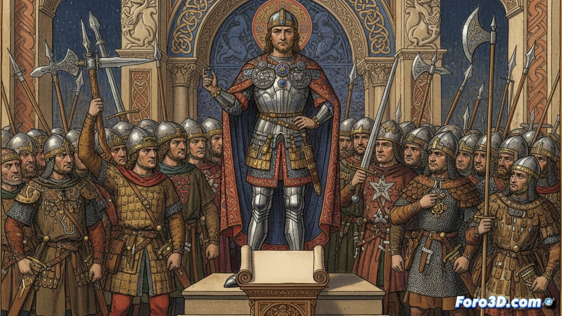 Reconstruccion digital en 3D de un antiguo manuscrito sobre pergamino, mostrando detalles de su textura y escritura.