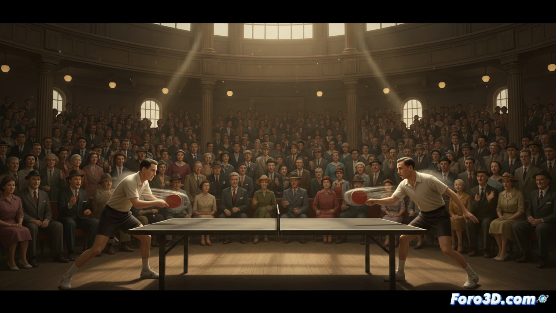 Efectos visuales invisibles de El Ranchito: gradas llenas y partidos intensos de tenis de mesa que sirven a la narrativa de 'Marty Supreme'.