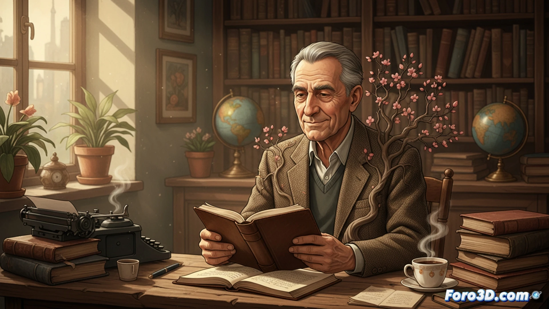 Un hombre sonríe mientras pinta con energía, mostrando vitalidad frente al Parkinson.