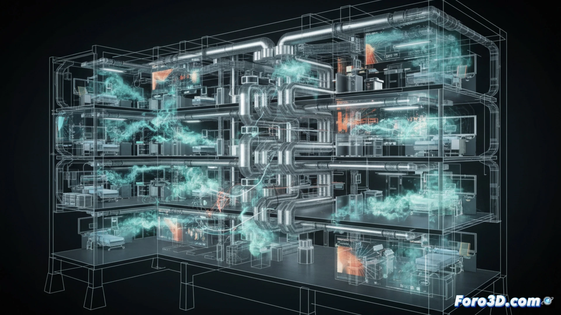 Escaneo 3D de conductos HVAC hospitalarios para simulación CFD de brote respiratorio