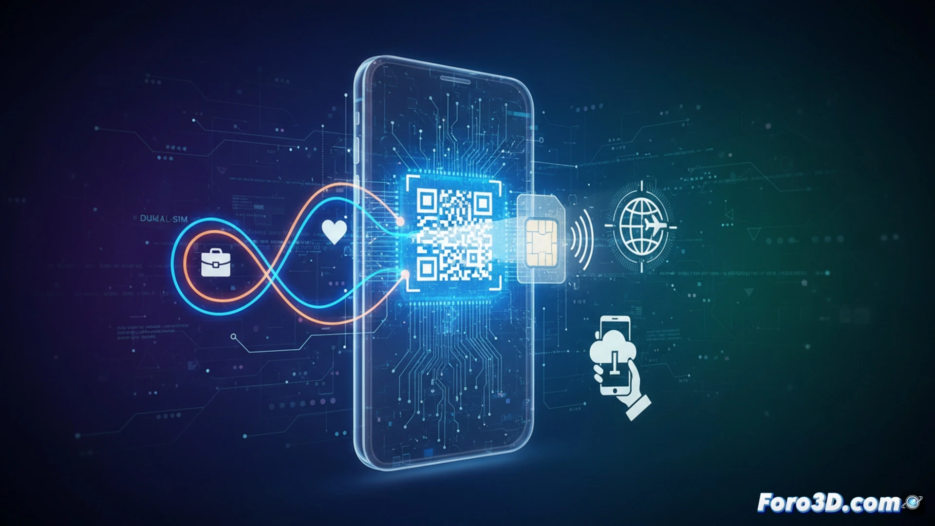 Un profesional usando una tablet con modelado 3D en un entorno exterior, simbolizando la movilidad y conectividad eSIM.