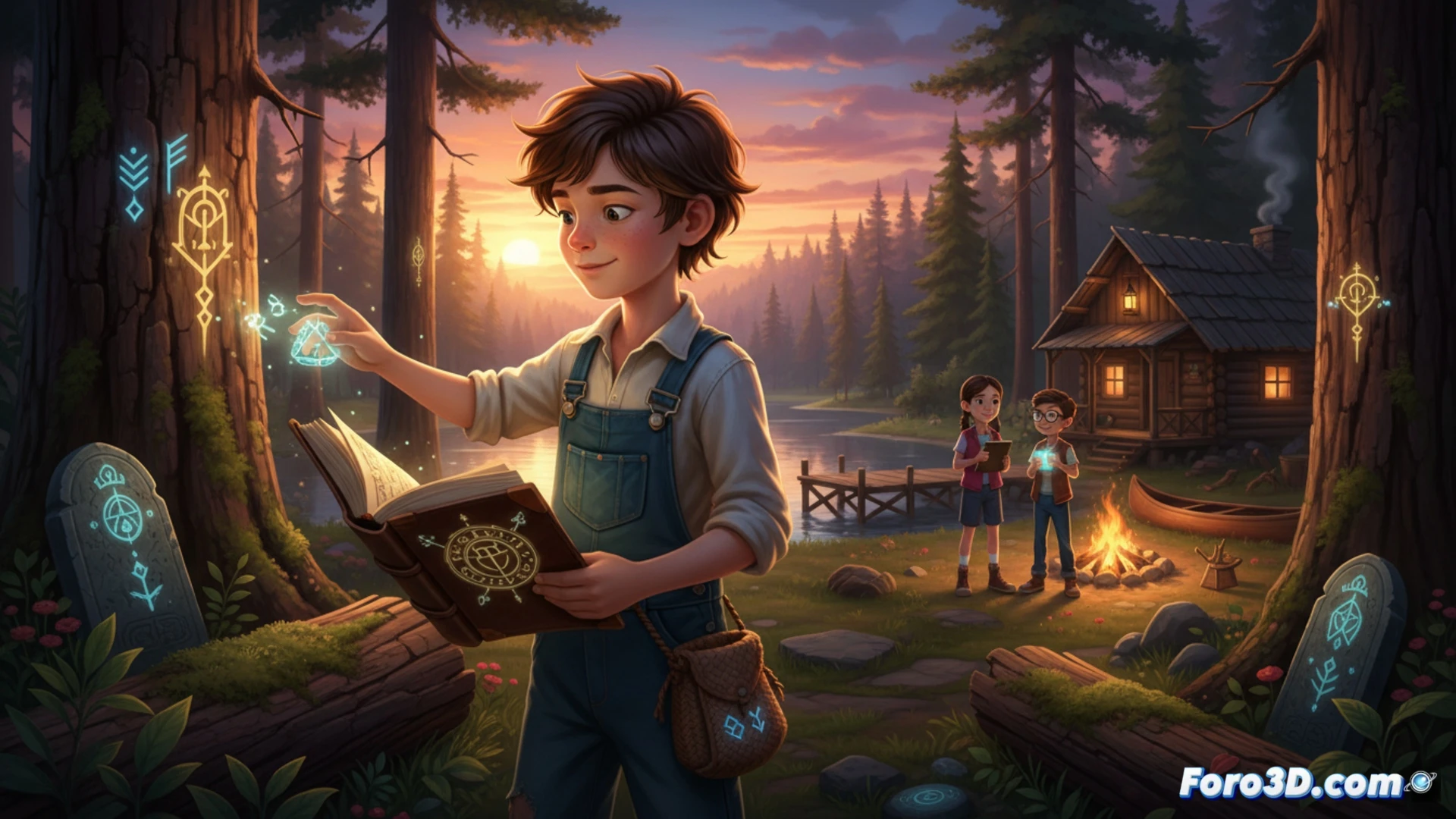 Un niño explora un campamento de verano, aprendiendo a comunicarse usando un libro de símbolos para hacer amigos sin palabras.