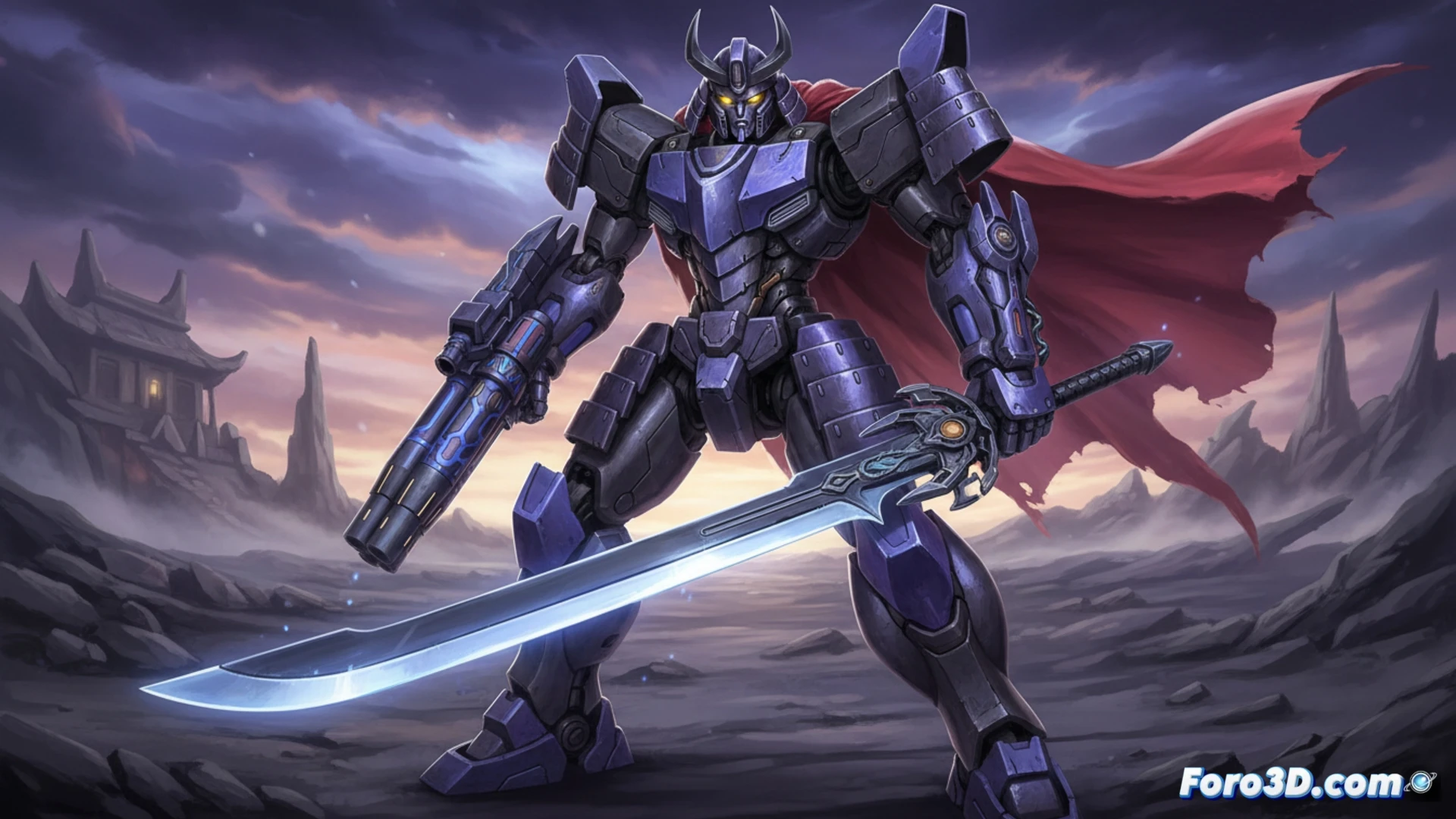 Flame Toys revela a Cyclonus samurái de acero inoxidable, figura no transformable de 20 cm por su 40 aniversario.