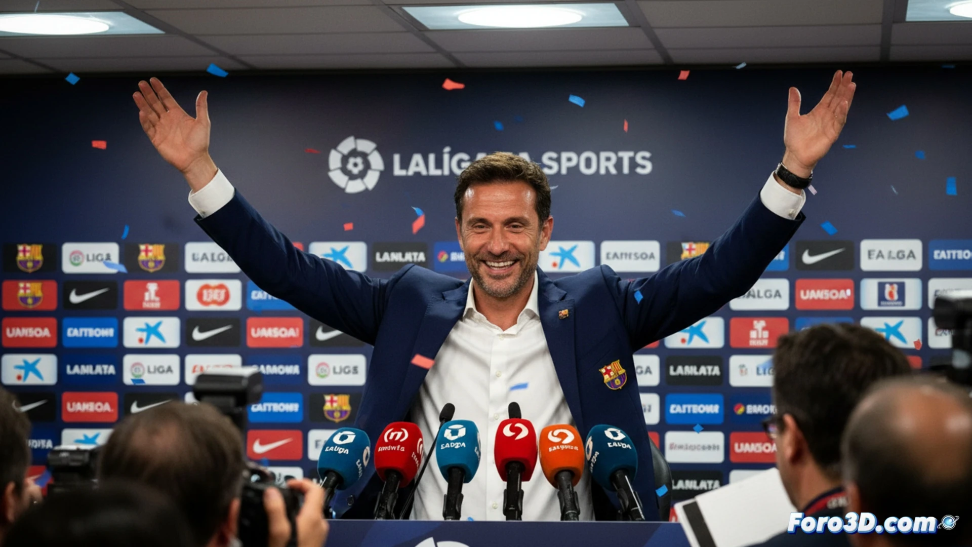 Hansi Flick celebra con el equipo en Getafe, evita hablar de la Liga y se enfoca en el presente.