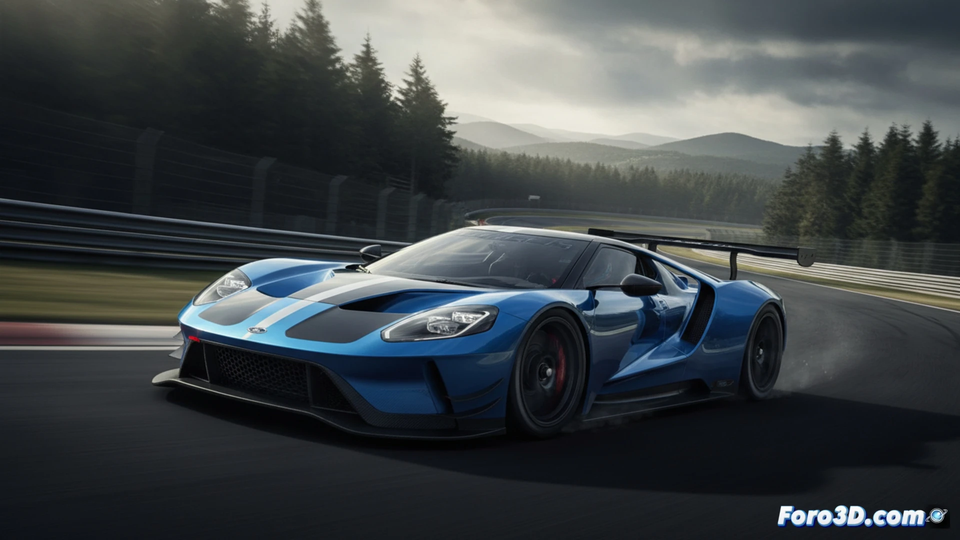 Ford GT Mk IV rugiendo en el Nürburgring, estableciendo el récord absoluto para autos de combustión en el circuito.