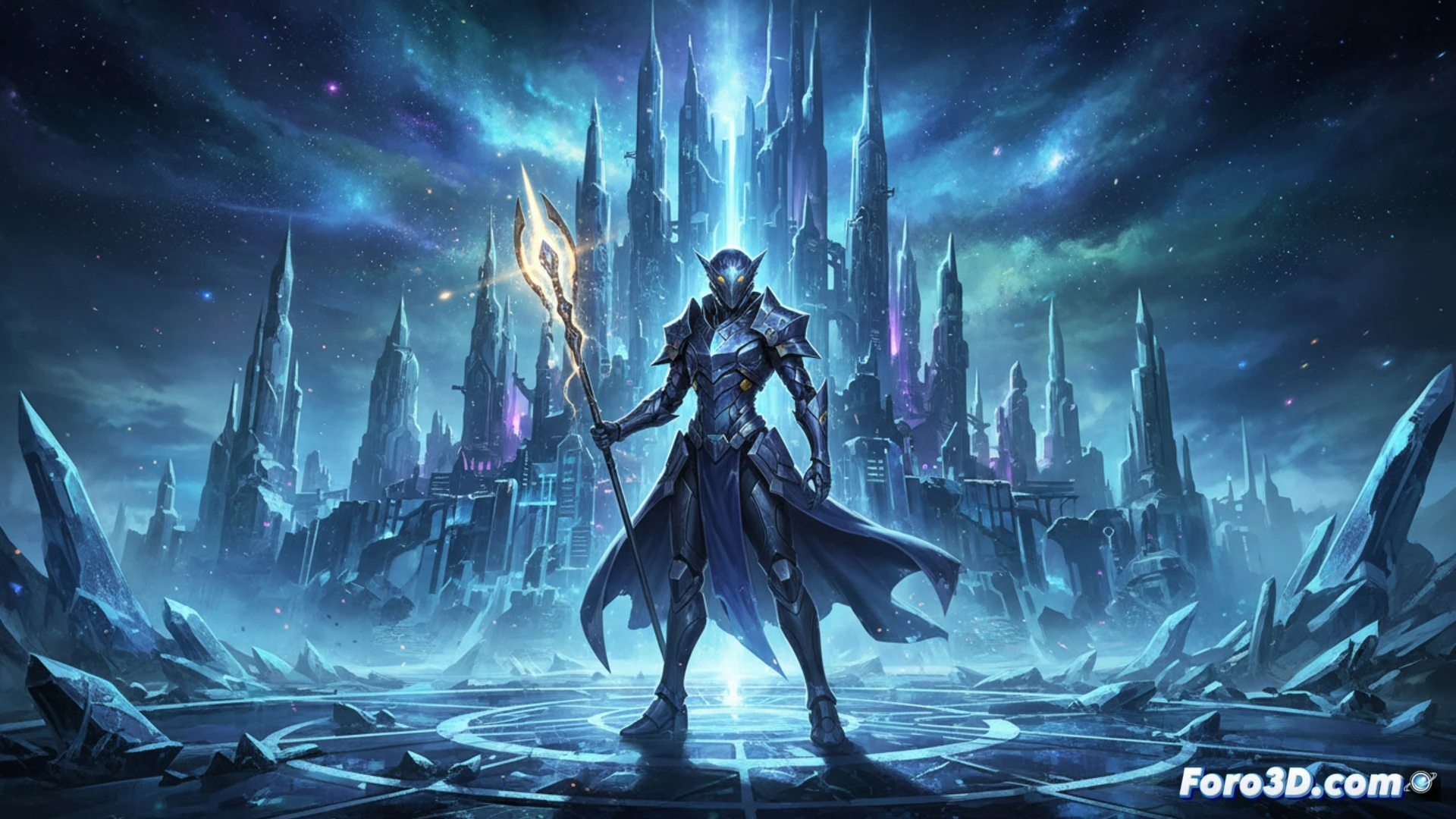 Logo de CRYMELIGHT sobre fondo oscuro con partículas de luz, al estilo de la saga CRY de FuRyu.