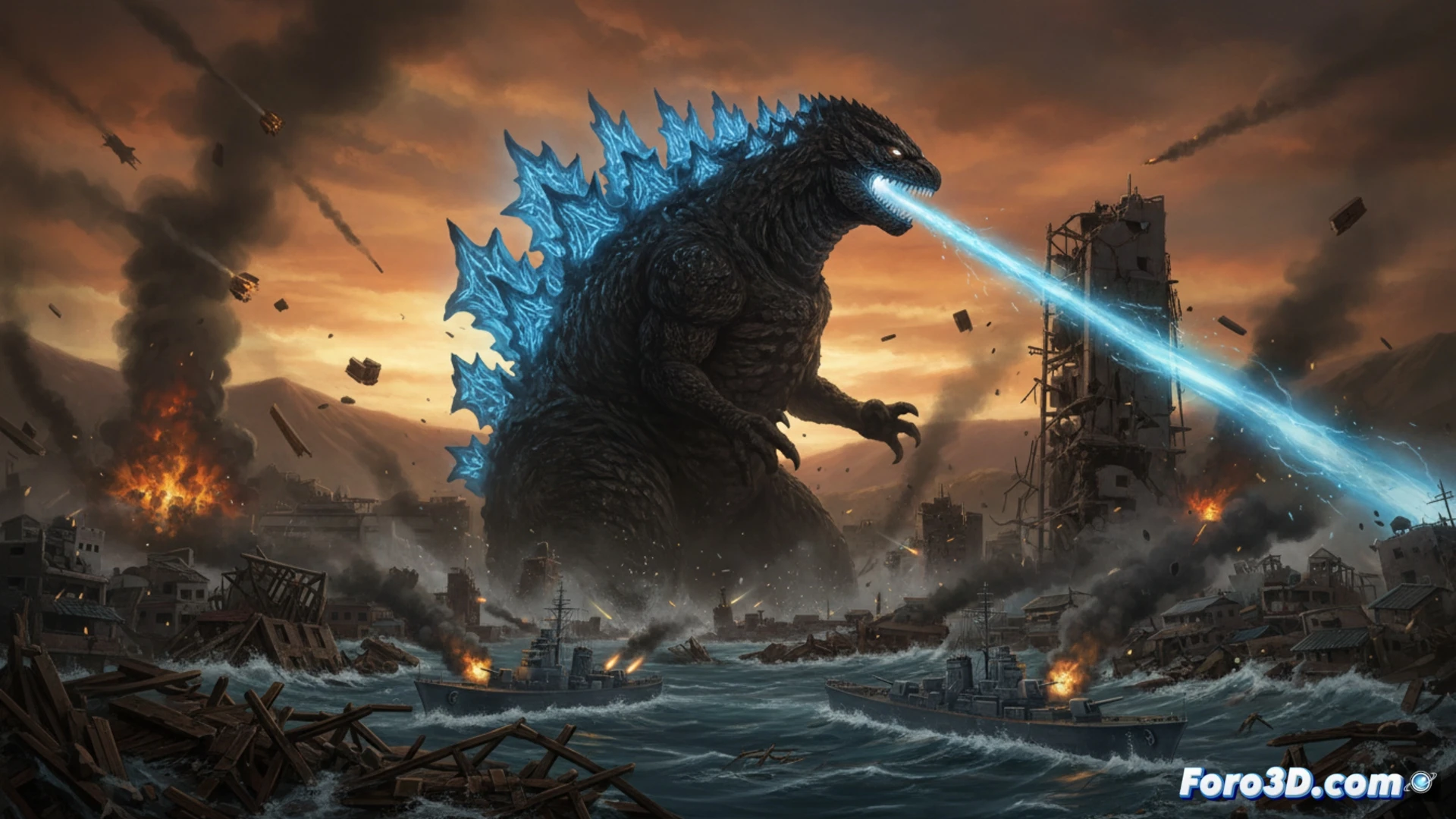 Un Godzilla monumental arrasa un Japón devastado, filmado con inmersivo detalle IMAX.