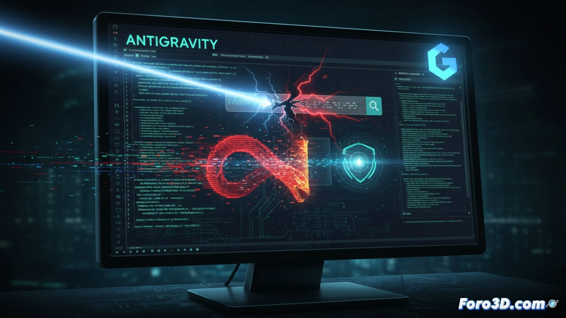 Un IDE con una ventana de código mostrando un parche de seguridad sobre un archivo vulnerable.