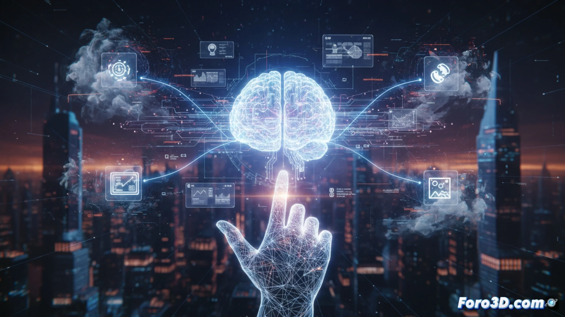 Un usuario sonríe al ver en su pantalla un asistente IA que completa tareas complejas sin necesidad de repetir instrucciones, simbolizando la autonomía de GPT-5.5.