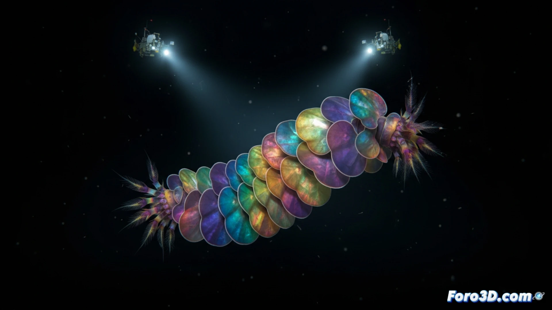 Gusano de escamas iridiscente hallado a 2.859 metros de profundidad