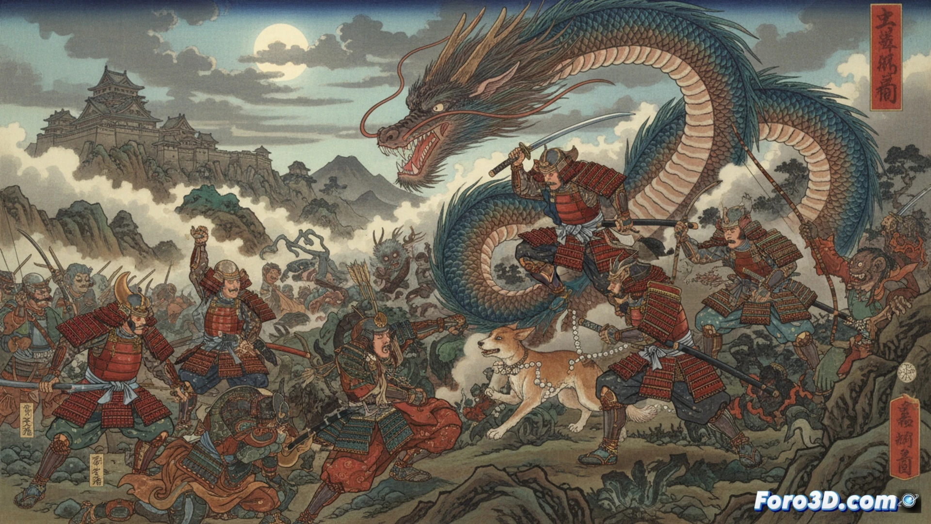 Ocho samuráis con perlas talladas, sus virtudes forman un sistema narrativo entrelazado como módulos de software.