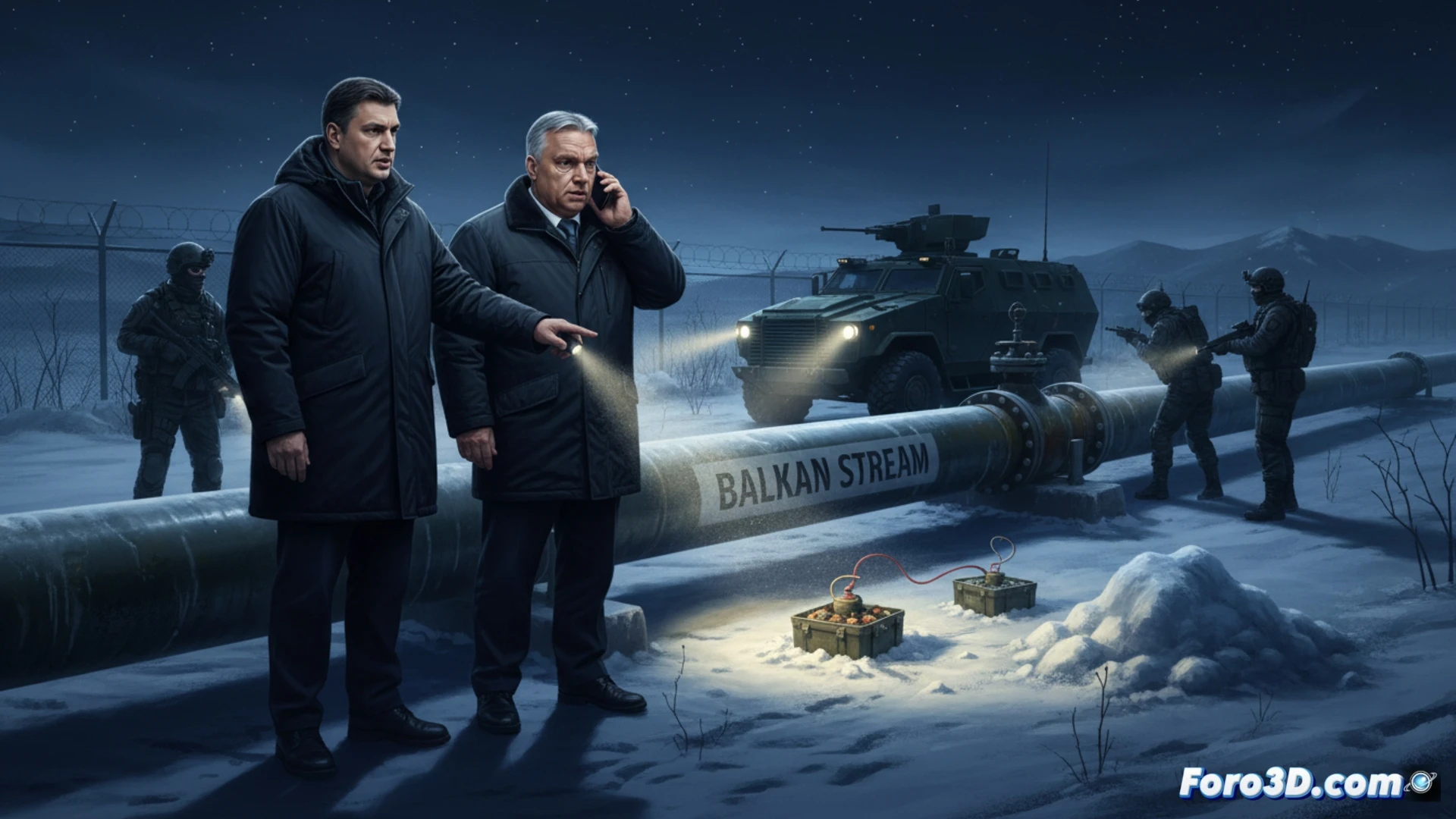 Explosivos junto al gasoducto Balkan Stream, en un acto de sabotaje descubierto cerca de la frontera serbia.