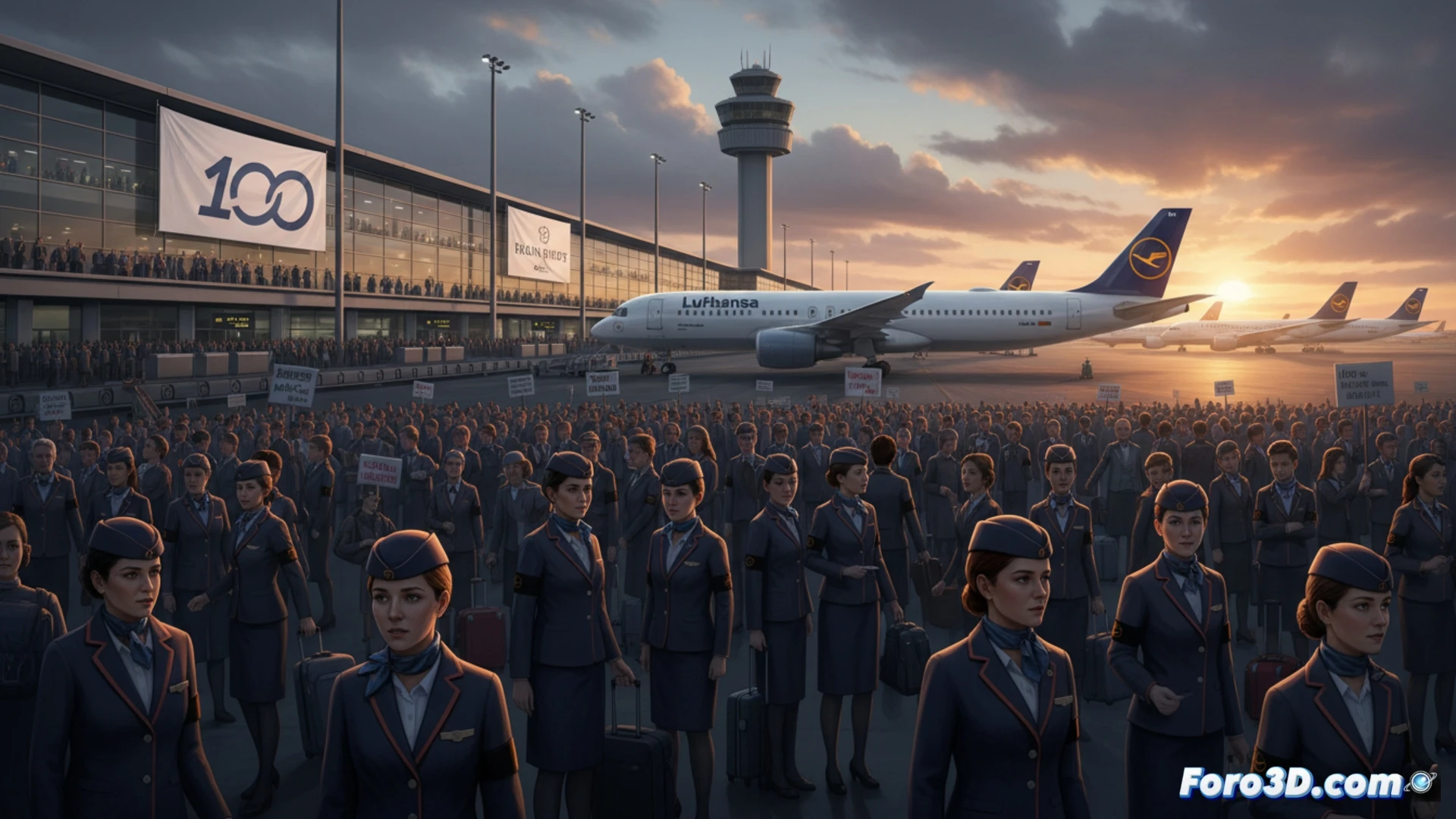 Una huelga de tripulantes paraliza vuelos en el centenario de Lufthansa, con aeropuertos vacíos y pasajeros varados.