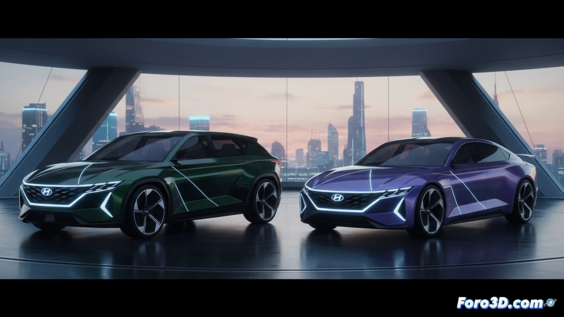 Dos concept cars eléctricos: un SUV y un fastback, con líneas rectas, triángulos y luces agresivas, abandonando los píxeles.