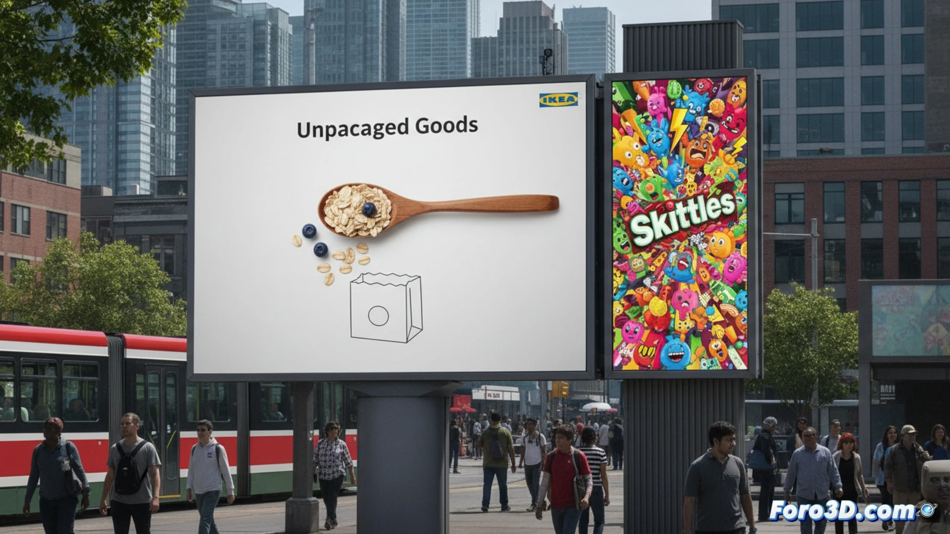 Un cartel minimalista de Ikea en blanco y negro, con una mesa desmontada y piezas flotando, sobre fondo limpio y tipografía sencilla, transmitiendo calma visual.