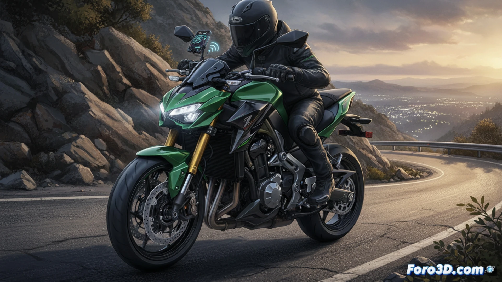 Una moto naked agresiva con diseño Sugomi, ideal para ciudad y carretera, destacando su faro LED y chasis expuesto.