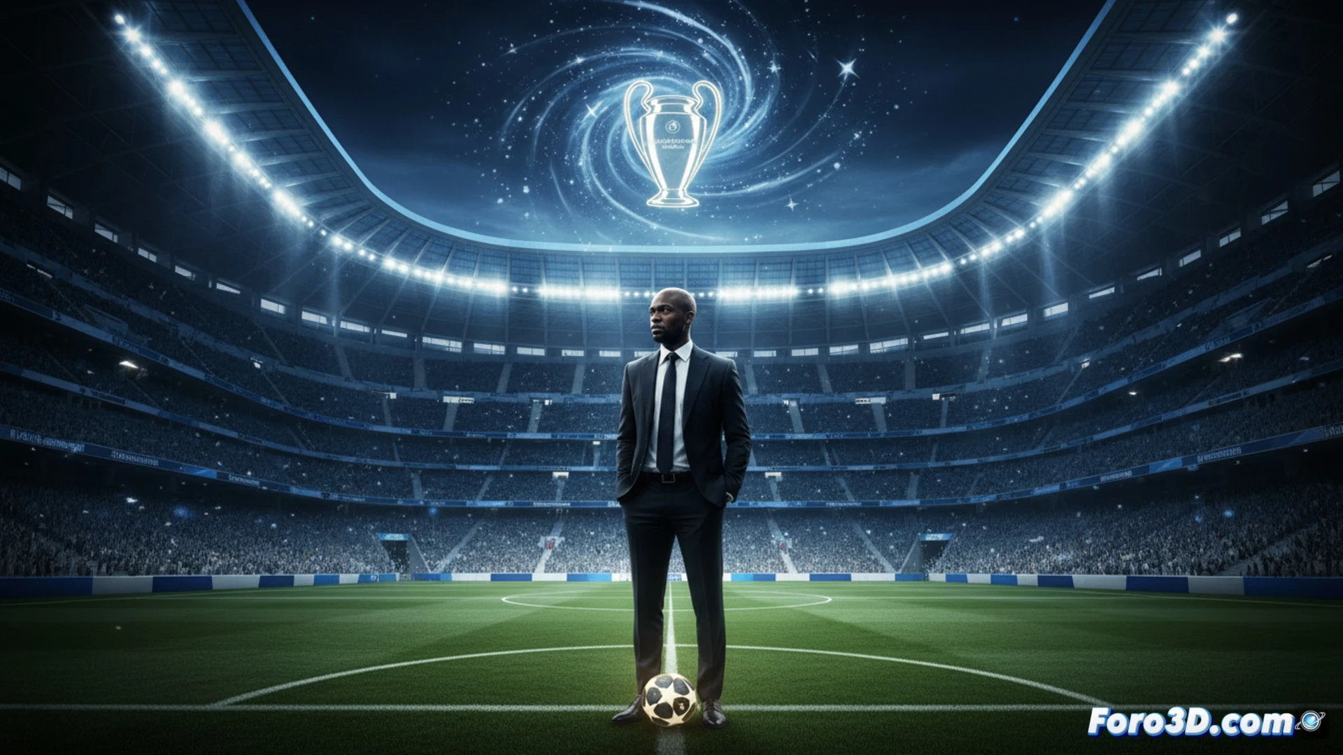 Vincent Kompany observa el majestuoso Santiago Bernabéu, símbolo del reto más complejo para su Bayern en Champions.