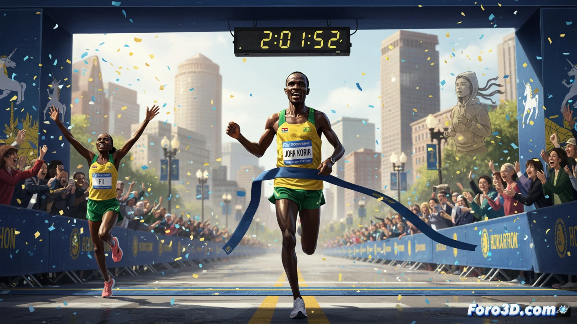 Atleta keniano lidera la maratón de Boston en Heartbreak Hill, batiendo el récord.