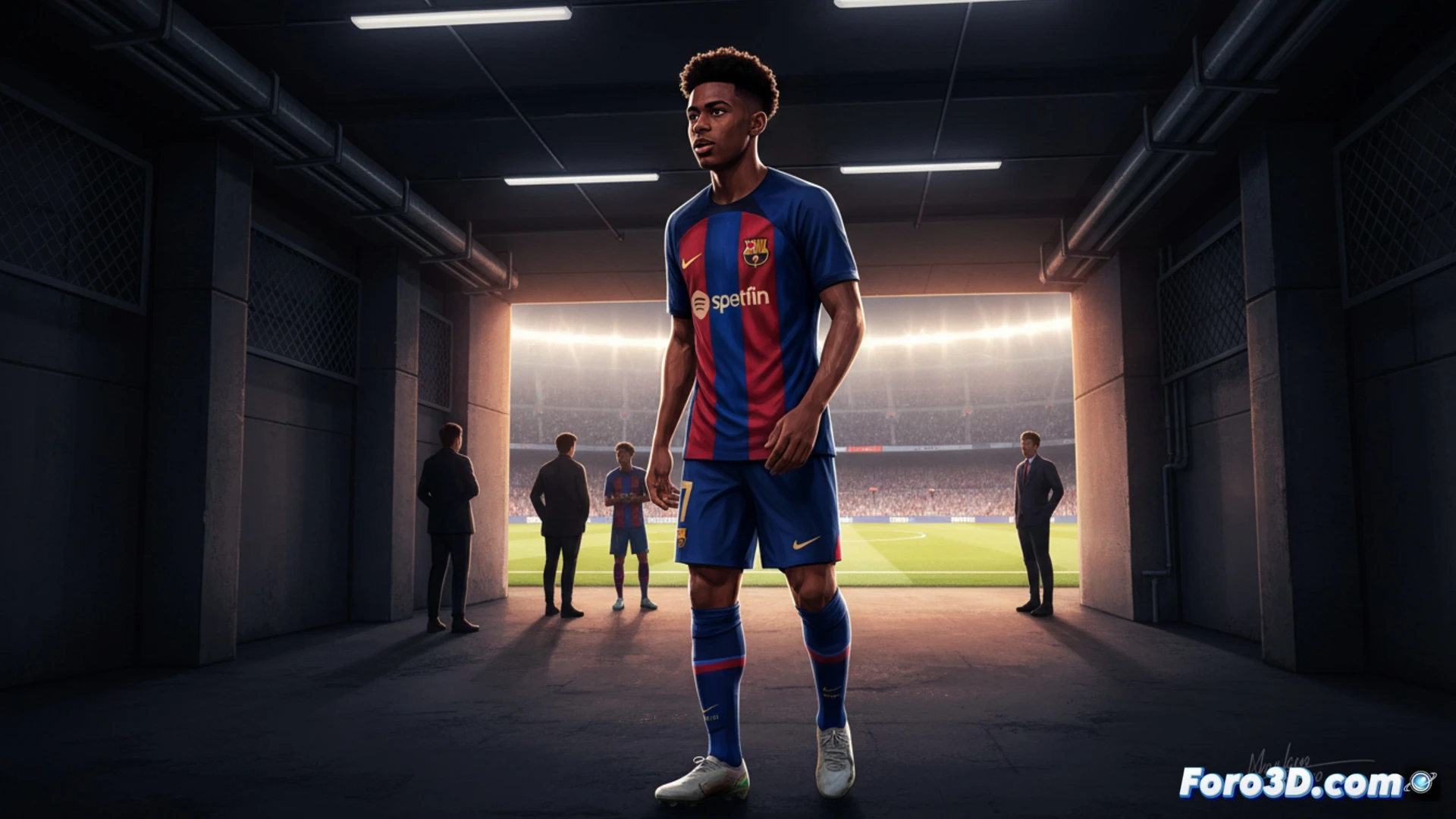 Lamine Yamal, con gesto decidido, mira a la cámara antes del partido clave de Champions.