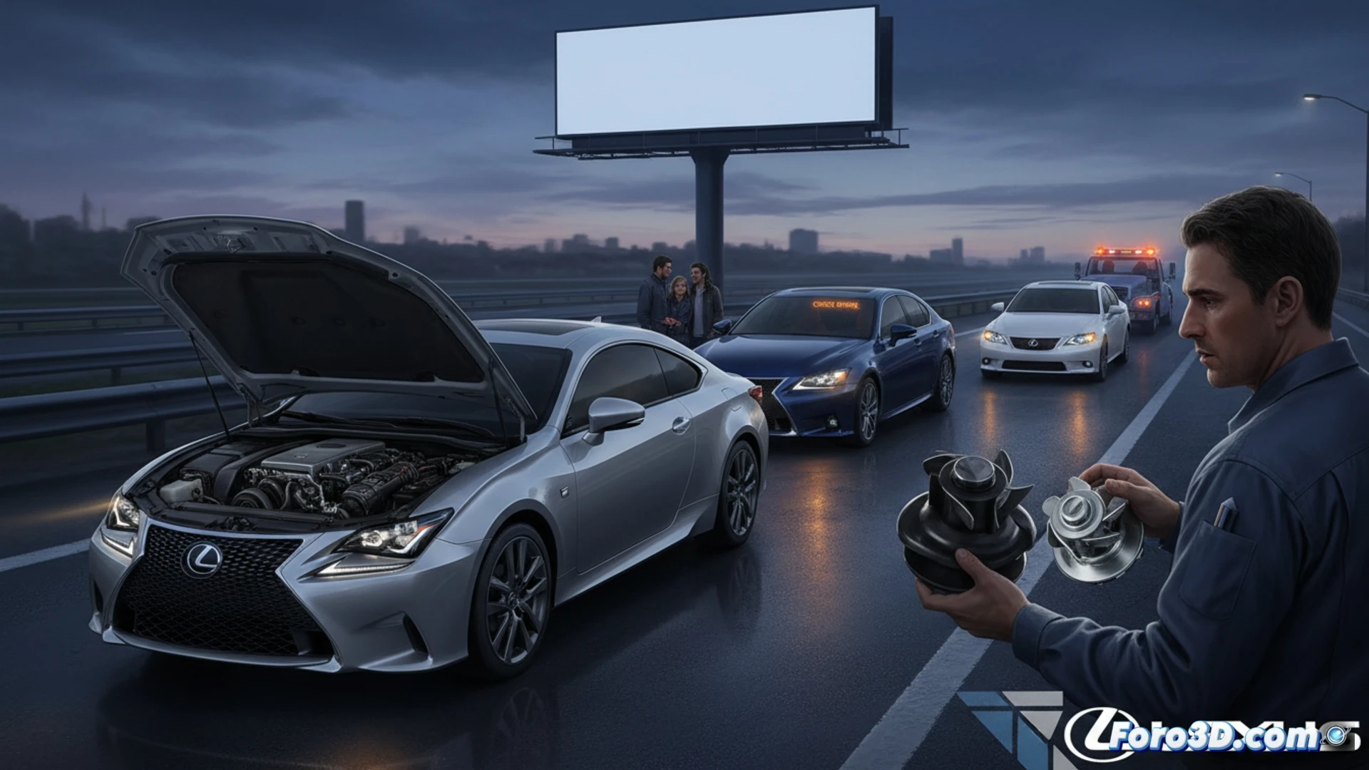 Imagen de un Lexus IS en taller, con técnico inspeccionando la bomba de combustible defectuosa del recall.