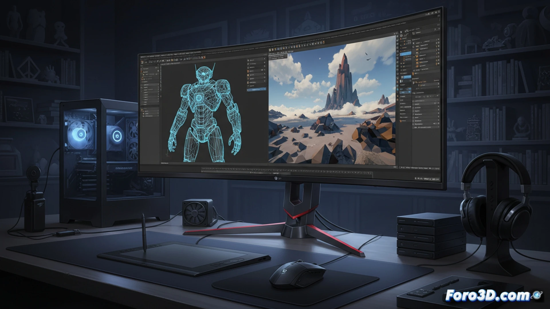 LG UltraGear 52G930B monitor curvo 5K2K 52 pulgadas para modelado 3D y renderizado profesional