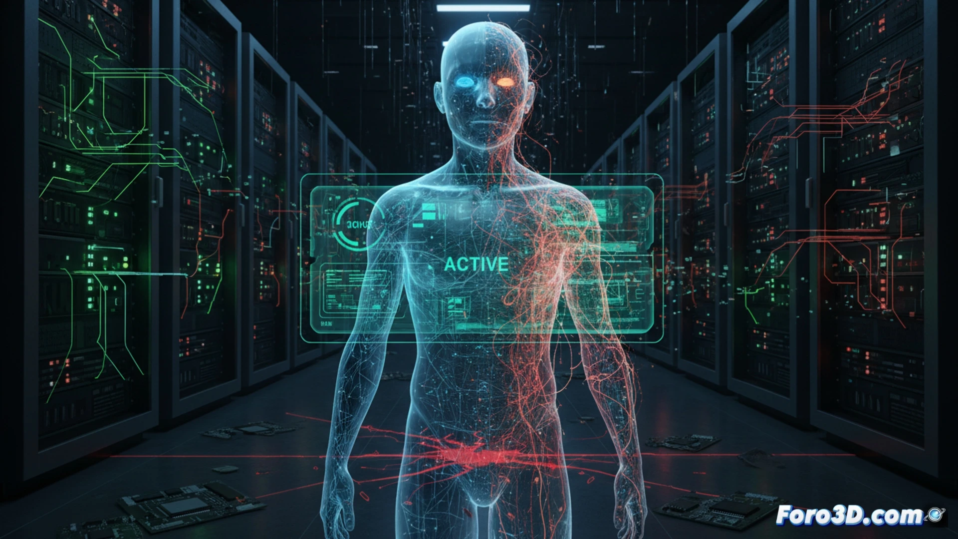 Un panel de control con indicadores en verde, frente a una pantalla que muestra resultados de IA sesgados y erróneos.