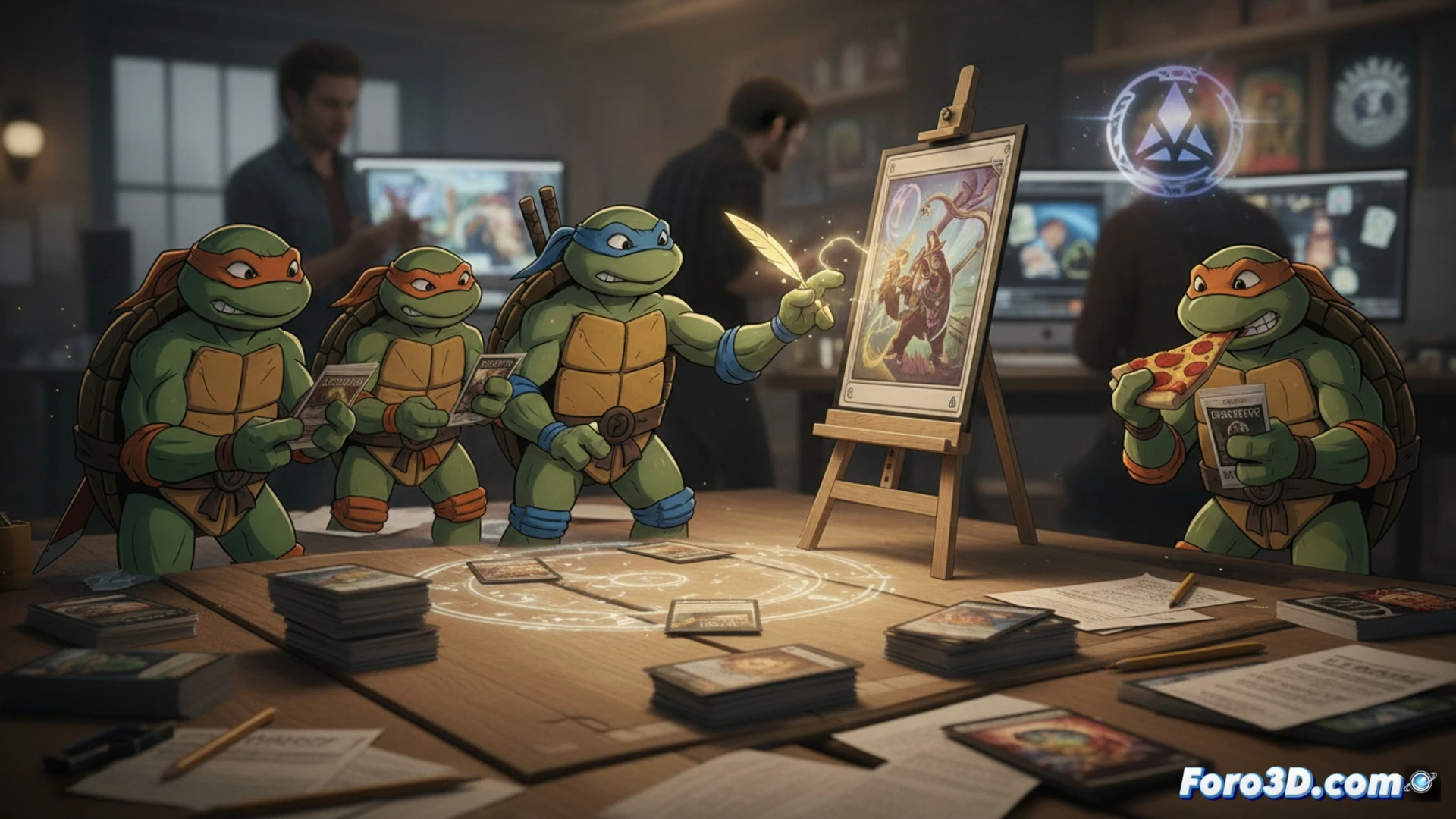 Un estudio de arte combina animación 2D de Tortugas Ninja con actores reales creando cartas de Magic: The Gathering.