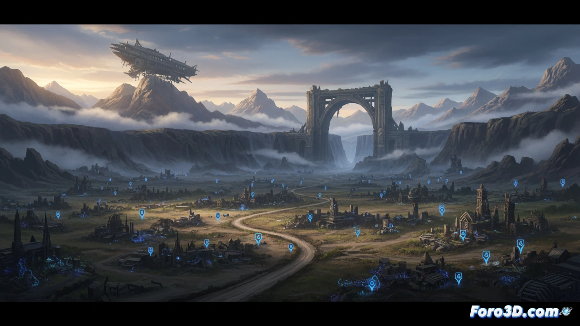 Un vasto mapa de videojuego, con iconos de misiones dispersos, pero un paisaje desolado y repetitivo que transmite soledad y vacío, no aventura.